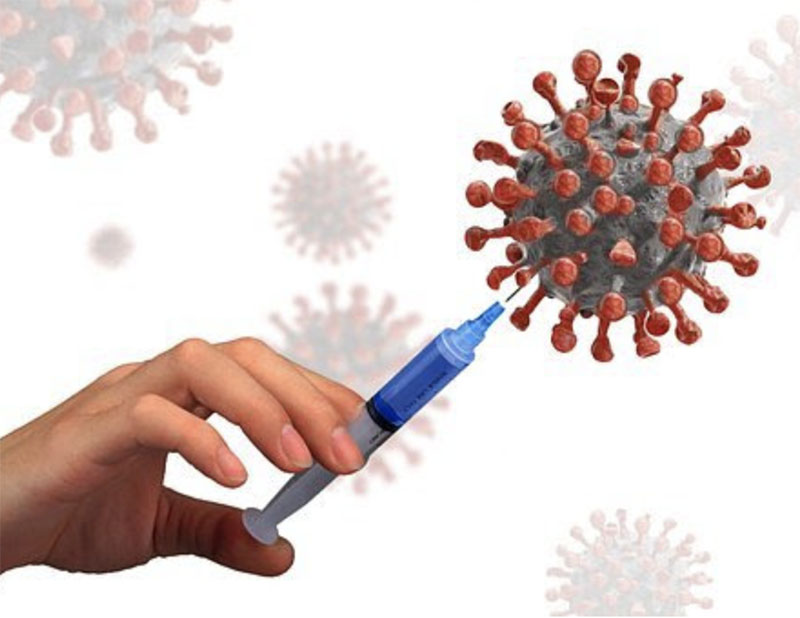 Covid 19 virus with injection